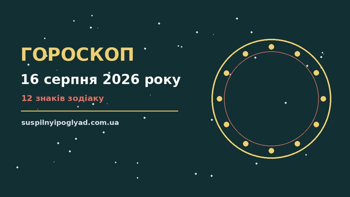 Гороскоп на 16 серпня 2026 року: справи й почуття цього дня про події, зустрічі та вибір