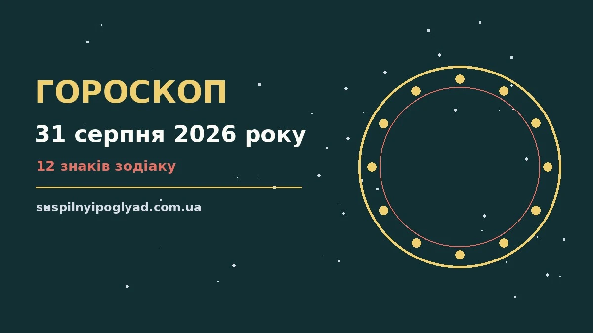 Гороскоп на 31 серпня 2026 року: настрій дня, планування, підсумки літа