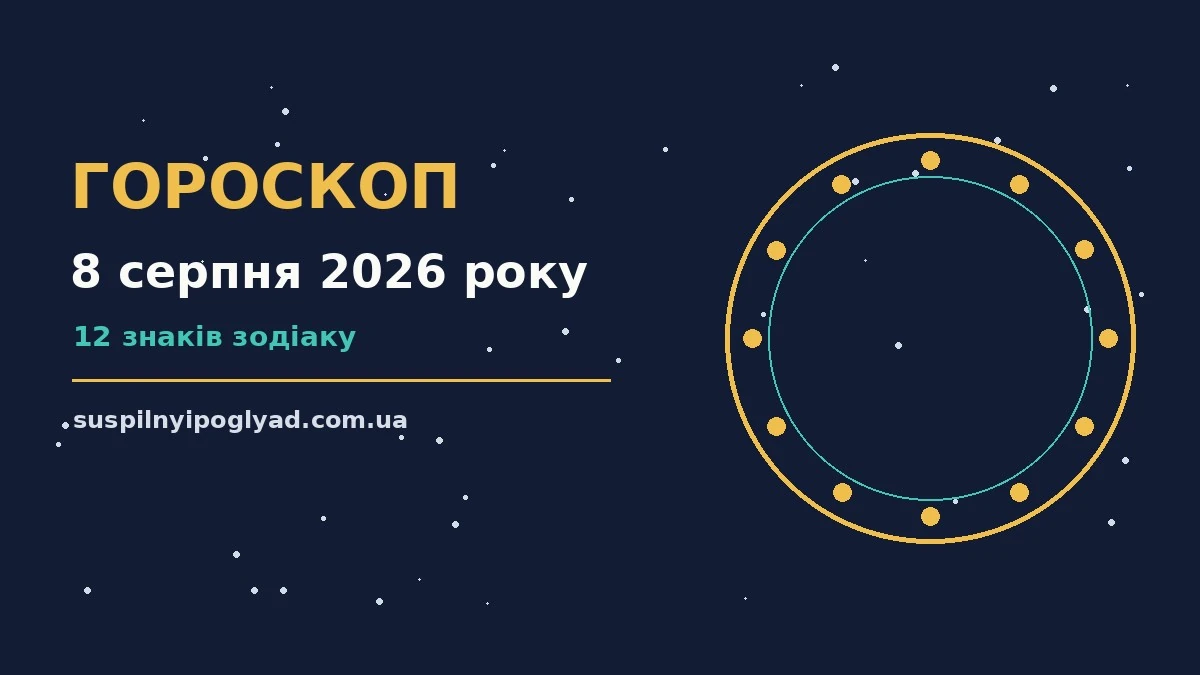 Гороскоп на 8 серпня 2026 року: справи й почуття цього дня про події, зустрічі та вибір
