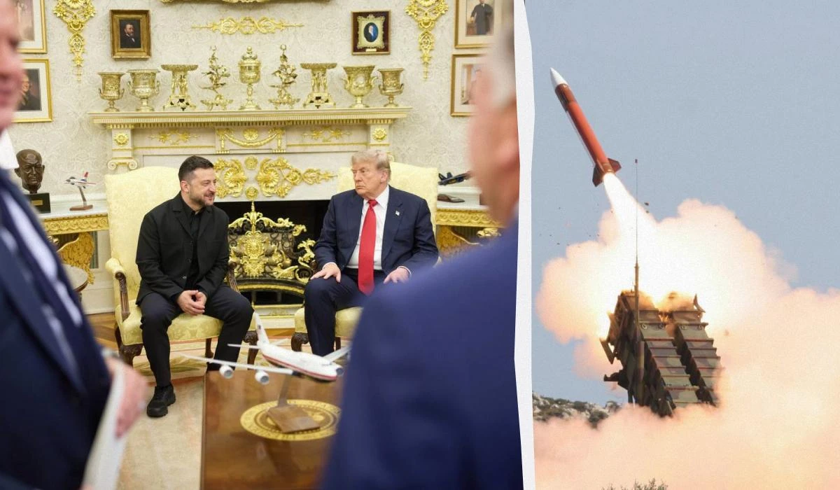 Зустріч Дональда Трампа та Володимира Зеленського в Овальному кабінеті на тлі ракет-перехоплювачів Patriot