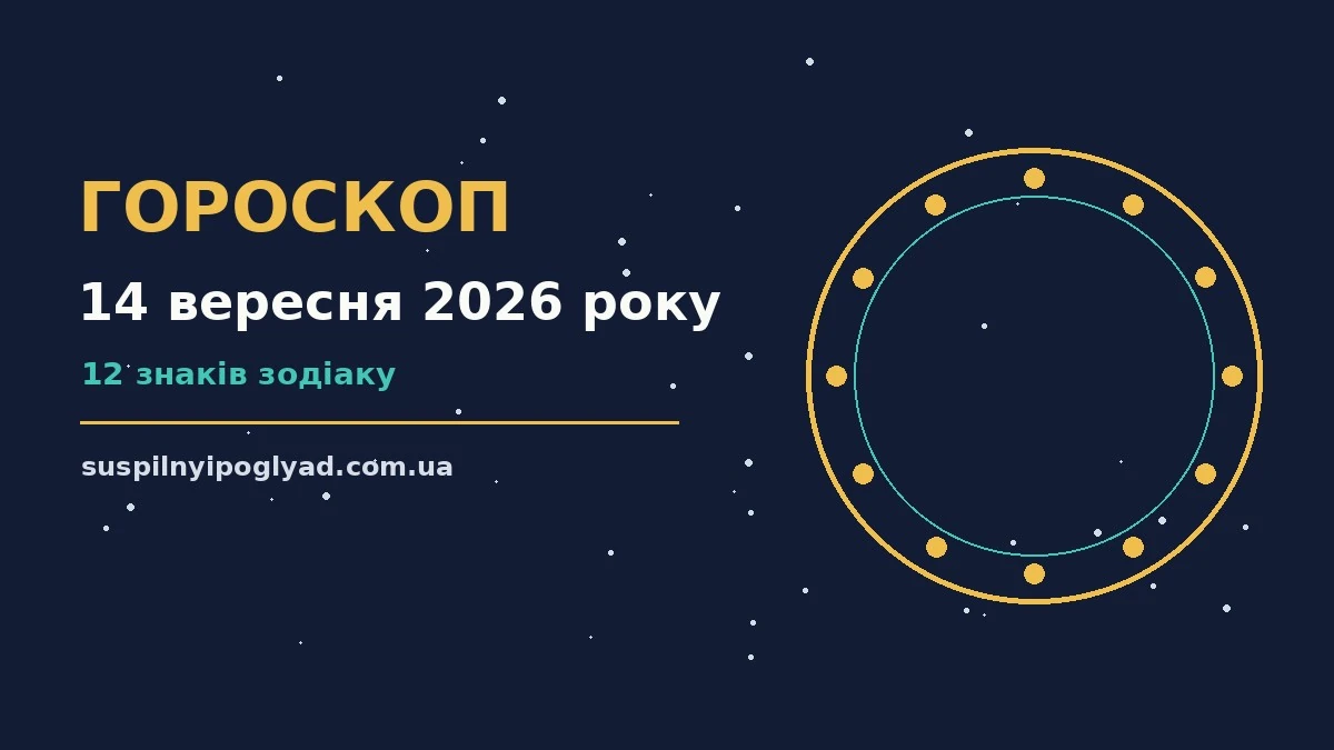 Гороскоп на 14 вересня 2026 року: справи й почуття цього дня про події, зустрічі та вибір