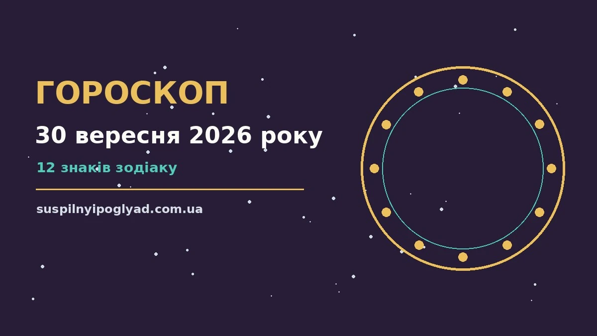 Гороскоп на 30 вересня 2026 року: справи й почуття цього дня про події, зустрічі та вибір