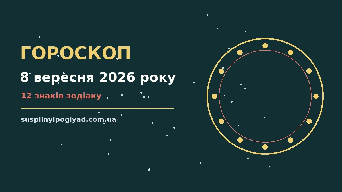 Гороскоп на 8 вересня 2026 року: справи й почуття цього дня про події, зустрічі та вибір