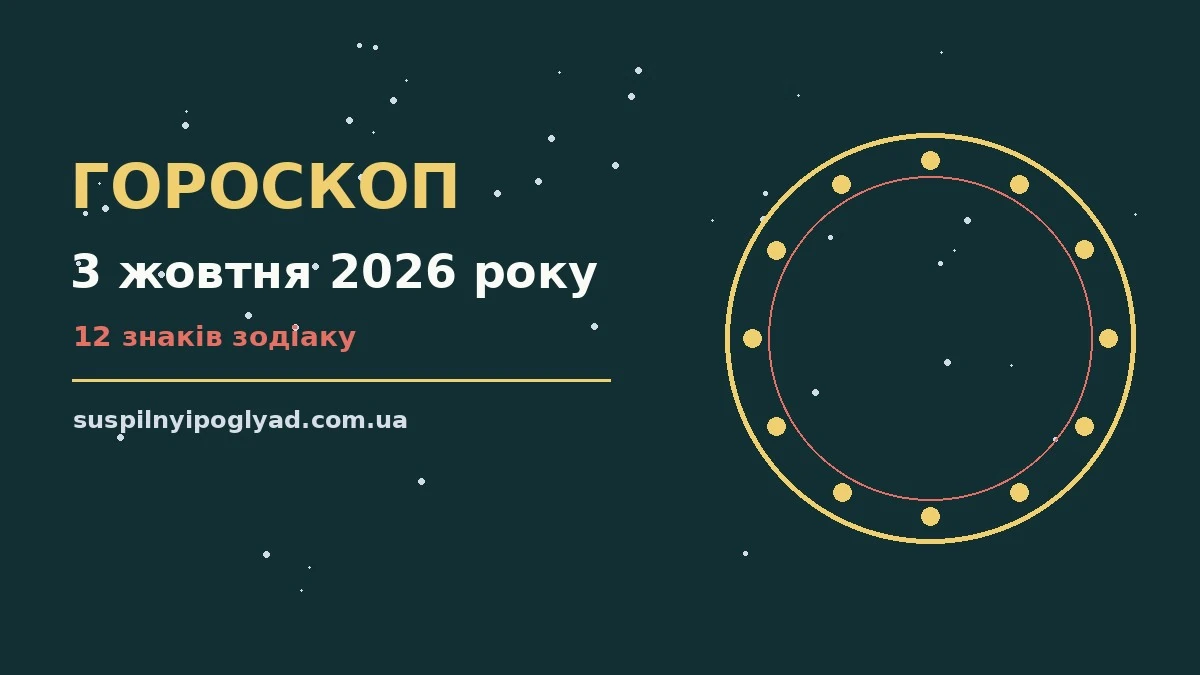 Гороскоп на 3 жовтня 2026 року: справи й почуття цього дня про події, зустрічі та вибір