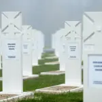 Могили на військовому кладовищі на Київщині